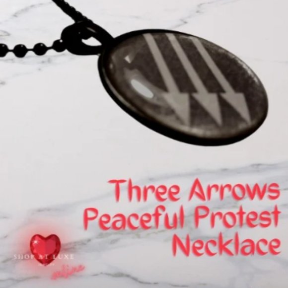 Three Arrows Peaceful Protest Necklace - Picture 2 of 5